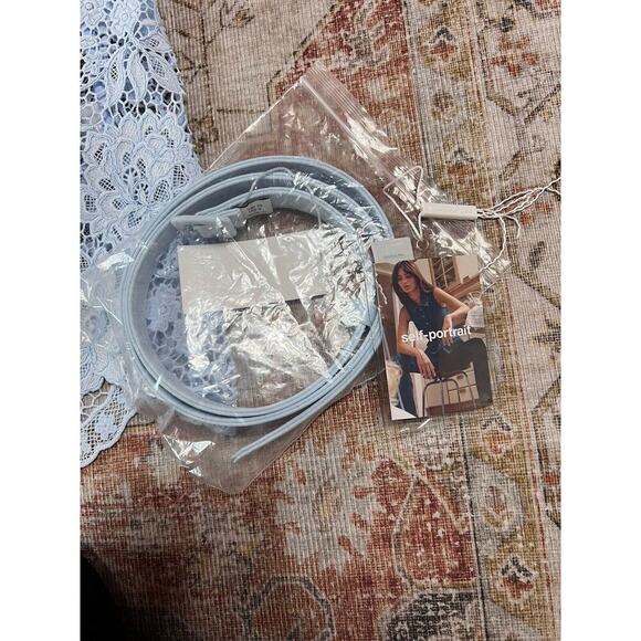 Self Portrait Blue Lace Diamante Bow Mini Dress Womens US Size 8 NWT - Picture 10 of 13